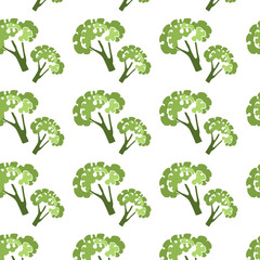 Pattern green broccoli art vector fresh organic vegetable nature cabbage food drawing raw vitamin agriculture