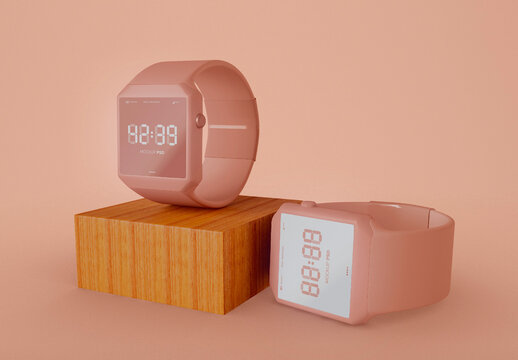 2 Smartwatches Mockup