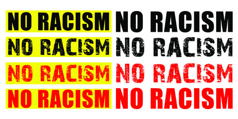 No racism isolated vector icon collection. Black lives matter protest in USA America
