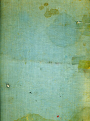 green grunge fabric background with stains and paint