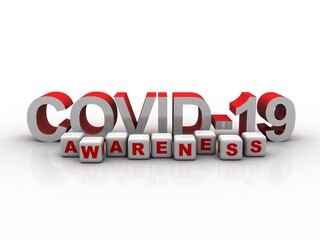 3d render Corona virus disease COVID-19 in cube