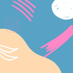 Hand drawn abstract Pop Memphis Background.Applicable for brochures, posters, banners and covers.