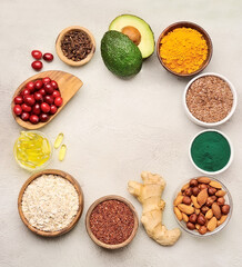 Healthy food. Keto diet. Collection of healthy food.