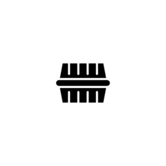 Food box vector icon in black solid flat design icon isolated on white background