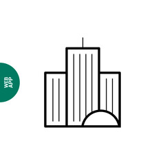 city building line vector icon