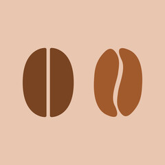 Stylized and Organic Shaped Coffee Beans. Vector Image.