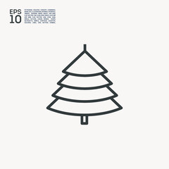 Fototapeta premium fir christmas tree line vector icon