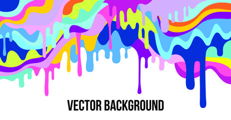 Colorful abstract paint on whtie background.