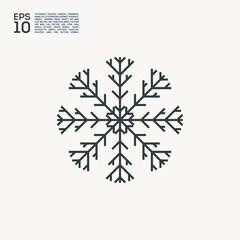 snowflake christmas line vector icon
