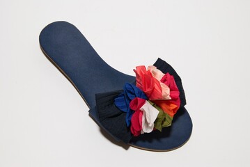 Slippers. Summer slippers for women. Shoes for women with decoration.
