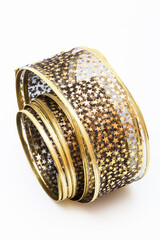 decorative ribbon with stars on white background