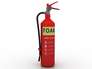 3d illustration form type Fire extinguisher