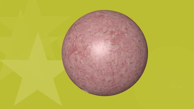 Yellow background with a bowling ball and animated stars