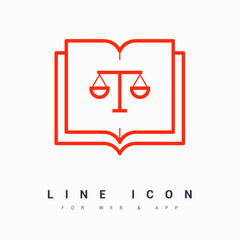 constitution book balance line vector icon