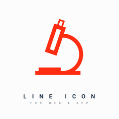 Microscope line vector icon. Discover symbol