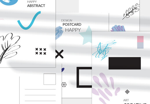 Vertical Black Tree and Seed Postcard Layout