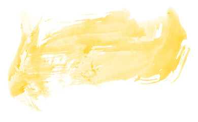 Abstract watercolor background hand-drawn on paper. Volumetric smoke elements. Yellow color. For design, web, card, text, decoration, surfaces.