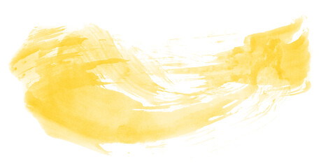Naklejka na ściany i meble Abstract watercolor background hand-drawn on paper. Volumetric smoke elements. Yellow color. For design, web, card, text, decoration, surfaces.
