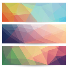 Abstract geometric polygonal background banners collection