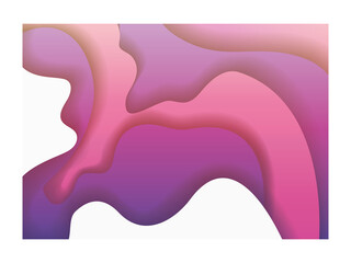 Purple and pink waves background inside frame, Abstract texture art and wallpaper theme Vector illustration