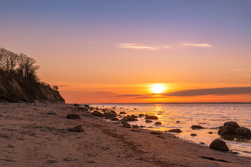 Fototapeta premium Sonnenuntergang Steilküste Eckernförder Bucht