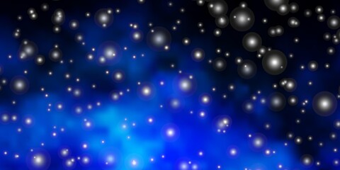 Dark BLUE vector texture with beautiful stars. Decorative illustration with stars on abstract template. Pattern for websites, landing pages.