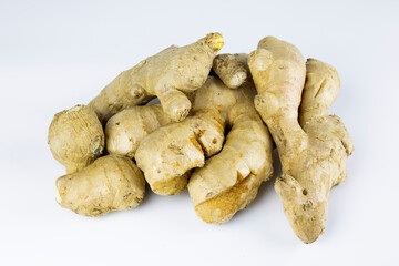 Ginger Root On White Background