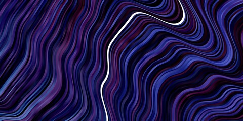 Dark Purple vector pattern with curved lines. Illustration in abstract style with gradient curved.  Pattern for ads, commercials.