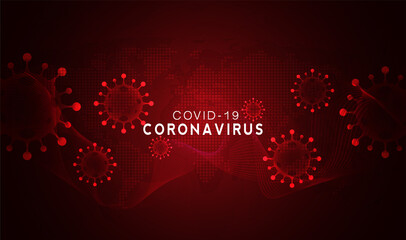 Covid-19 Corona virus concept outbreak influenza background.Pandemic medical health risk concept with disease cell is dangerous vector design