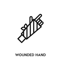 wounded hand icon vector. wounded hand sign symbol 