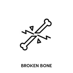 broken bone icon vector. broken bone sign symbol 