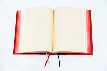 Isolated open book . Book pages