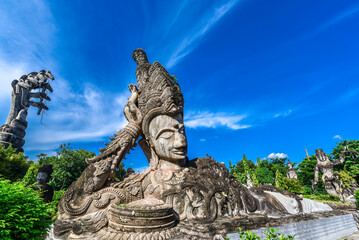 Obraz premium Sala Keoku Images related to Buddhism and Brahmanism in the area of the park, Sala Khuk Khat, Nong Khai, Thailand.