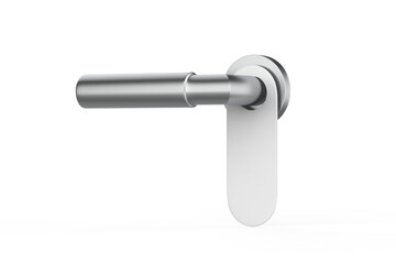 Silver realistic door handle with do not disturb white blank. 3d illustration 