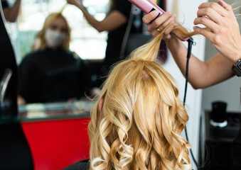 hairdressing smooth hair woman