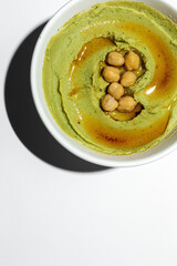 Homemade avocado and chickpea hummus