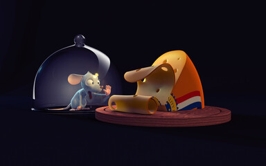 The mouse loves cheese