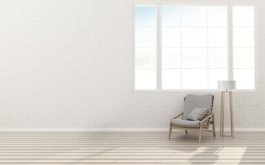 Living room with living area see windows . Comfort space in apartment. modern interior design. -3d rendering