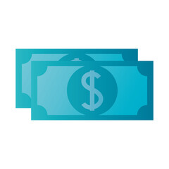 Isolated dollar bills vector design