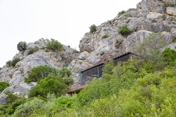 Caune de l'Arago site (France), where fossils and stone tools of Homo heidelbergensis (early Homo...