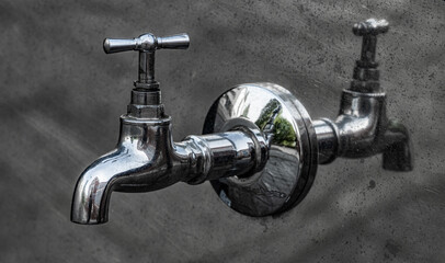 Wasserhahn Spiegelung