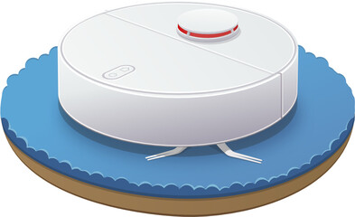 Robot aspirateur sur de la moquette (détouré)