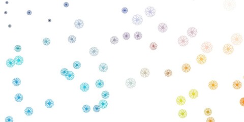 Light Blue, Yellow vector natural layout with flowers.