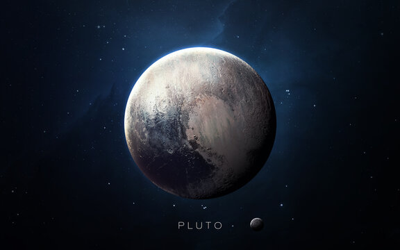 Pluto - High resolution 3D images presents planets of the solar system. This image elements furnished by NASA. © Vadimsadovski