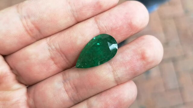emerald and gemstone pear green crystal 