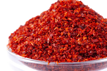 Aleppo pepper Flakes in white natural spice