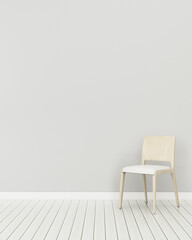 Comfort space in house.White room with chair . scandinavian  interior design. -3d rendering