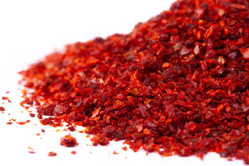 Aleppo pepper Flakes in white natural spice