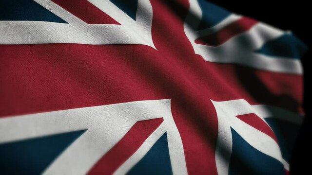 British Union Jack flag of England waving in the wind
