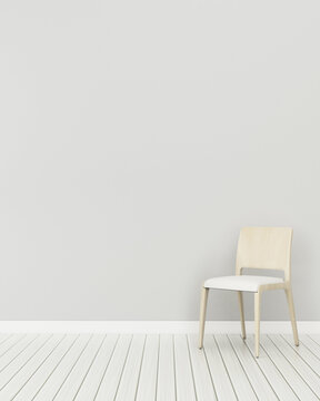 Comfort space in house.White room with chair . scandinavian  interior design. -3d rendering